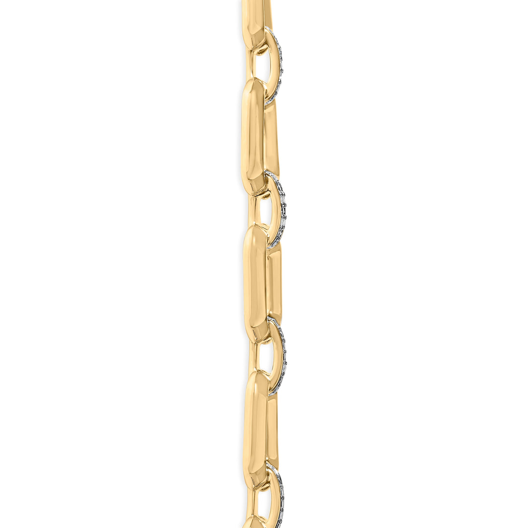 Gold Vermeil .925 Sterling Silver 1/4 Cttw Diamond Bold Octagonal Link Necklace