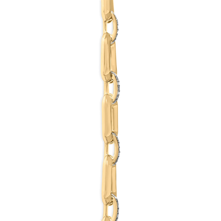 Gold Vermeil .925 Sterling Silver 1/4 Cttw Diamond Bold Octagonal Link Necklace