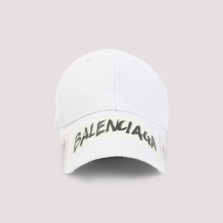 BALENCIAGA Asymmetrical Visor Cotton Cap