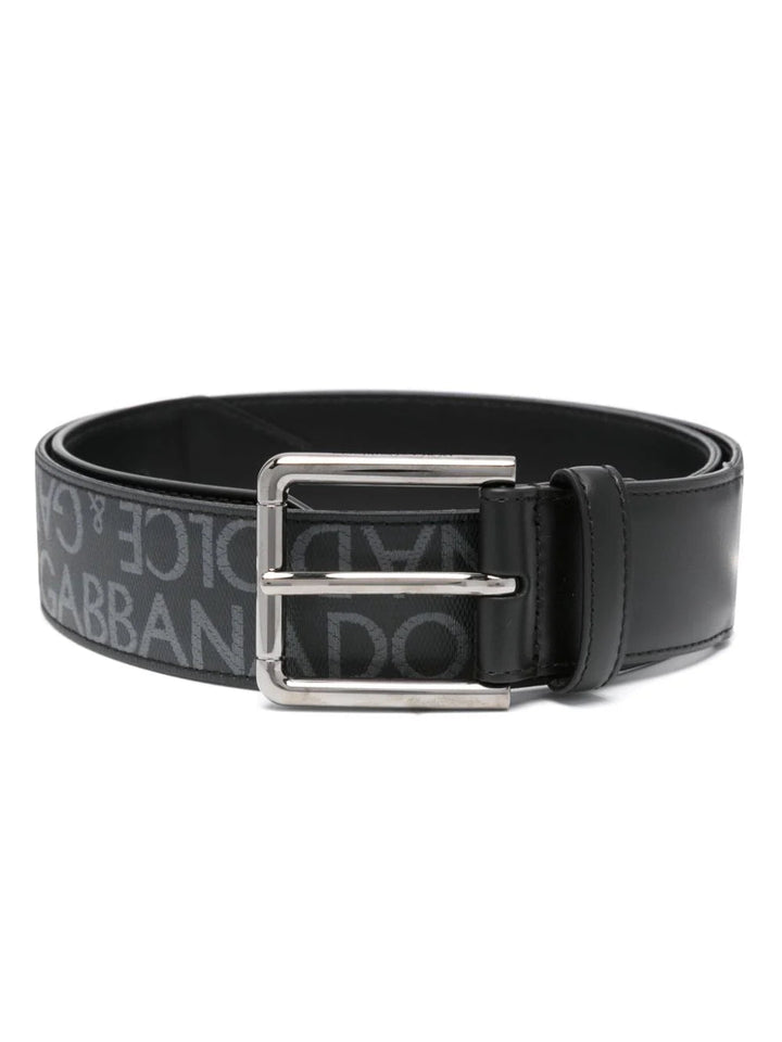 Dolce &amp; Gabbana Men Belt With Buckle Embroidered With Logo