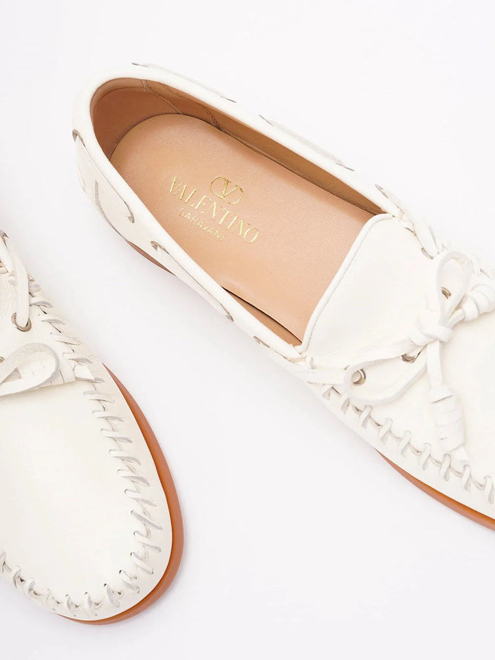 Valentino Garavani Men `Valentino Garavani Palm Avenue` Leather Boat Shoes