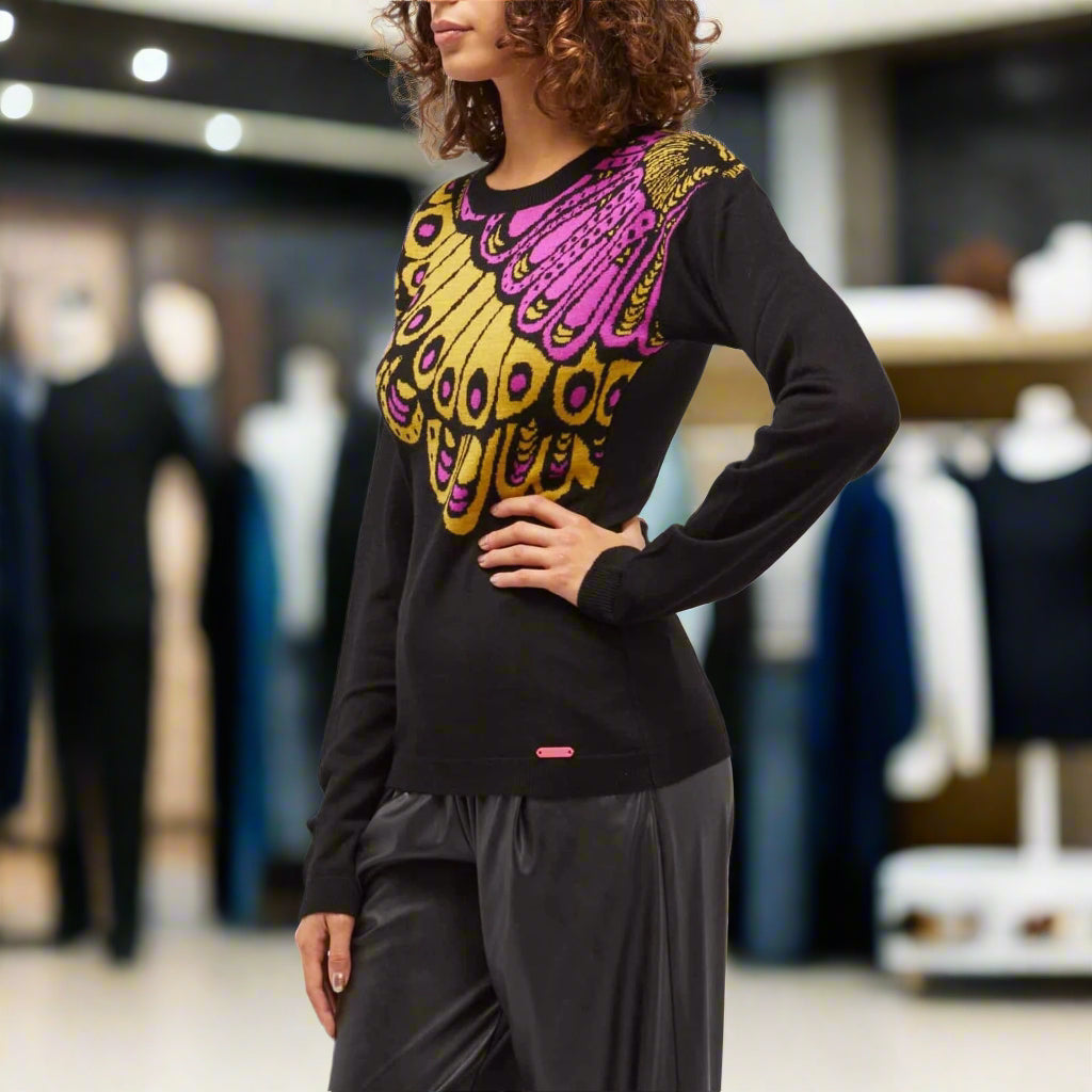 Custo Barcelona women's black/gold/pink Sweatshirts