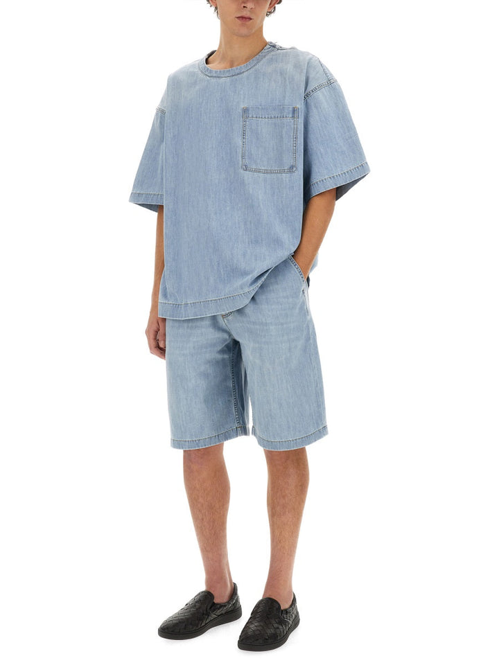 Bottega Veneta Men Denim Bermuda Shorts