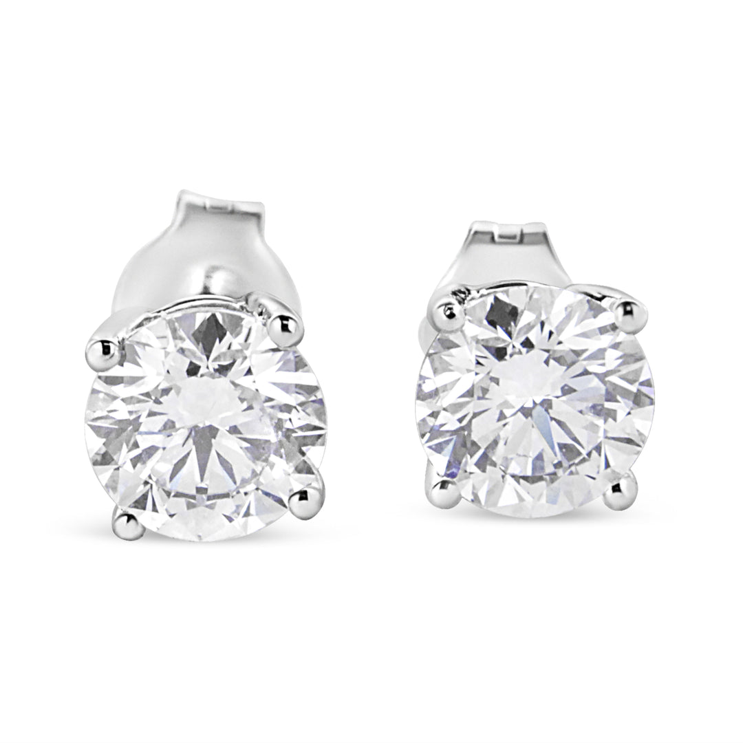 14K White Gold 1 3/4 Cttw Lab Grown Round Brilliant Diamond Solitaire Stud Earring (F-G Color, VS2-SI1 Clarity)