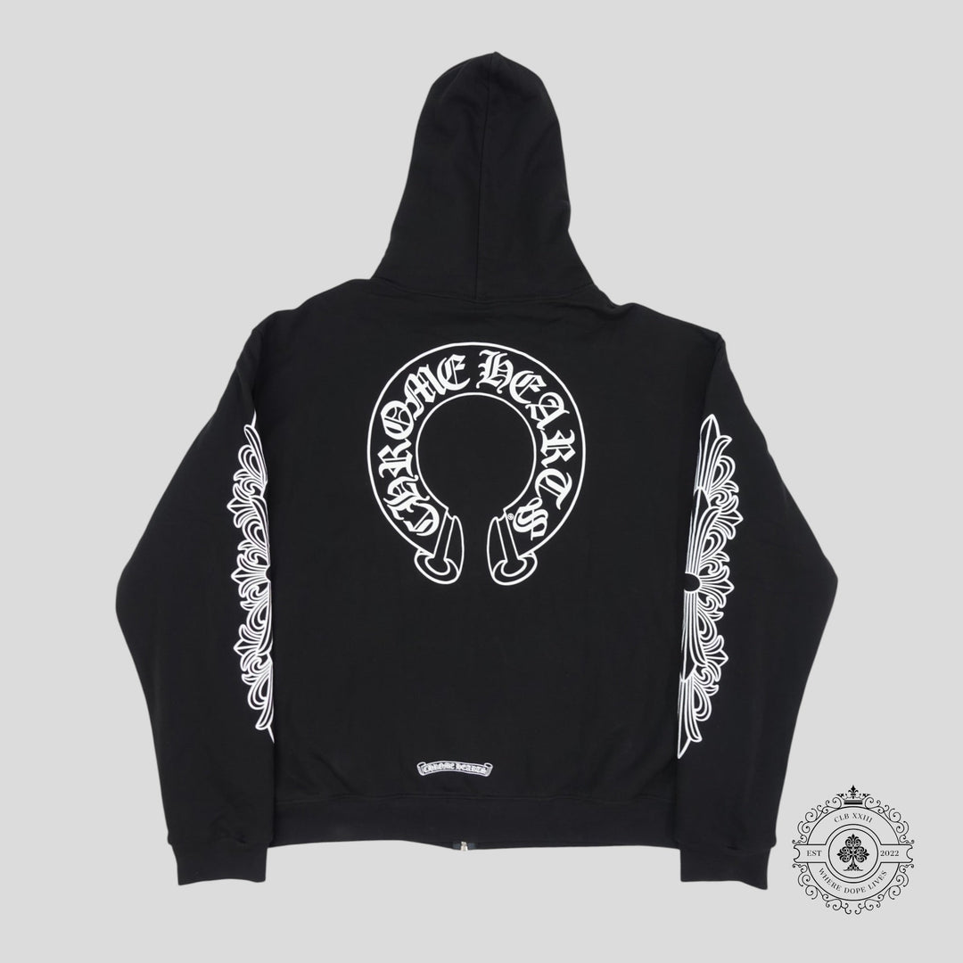 Chrome Hearts Thermal Lined Horseshoe Zip Up Hoodie
