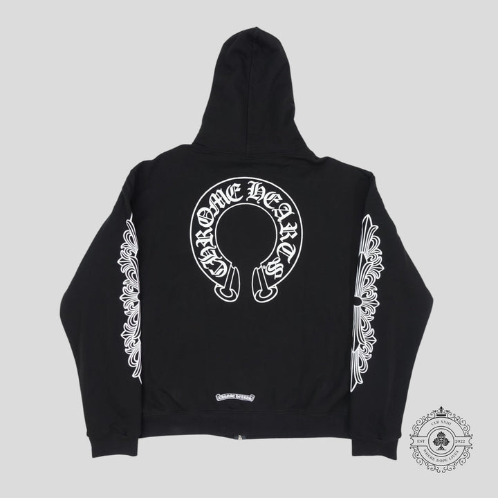 Chrome Hearts Thermal Lined Horseshoe Zip Up Hoodie