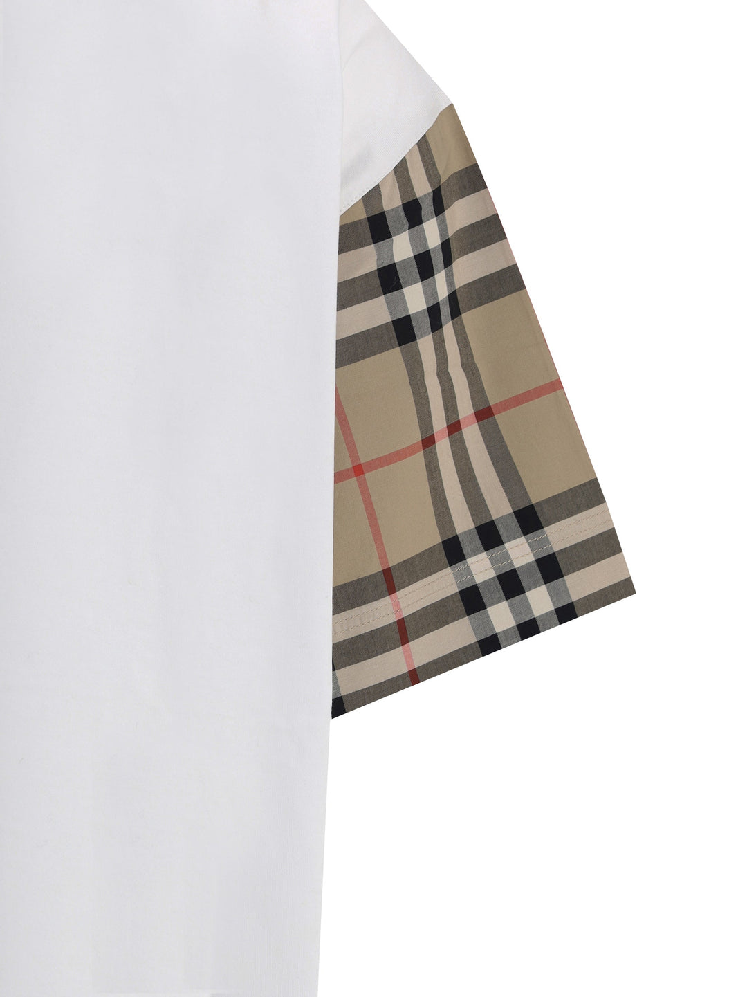 Burberry Women Check Archive Sleeve T-Shirt