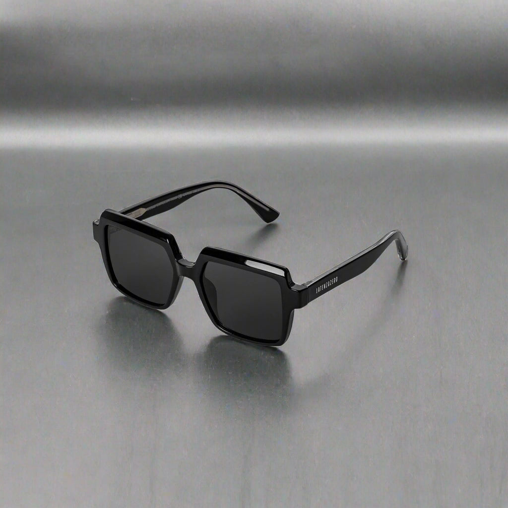Black stylish Italian designed affordable sunglasses with UV protection.