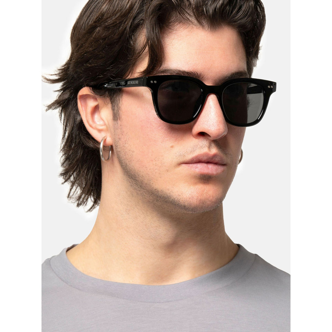 Black stylish Italian designed affordable sunglasses with UV protection.