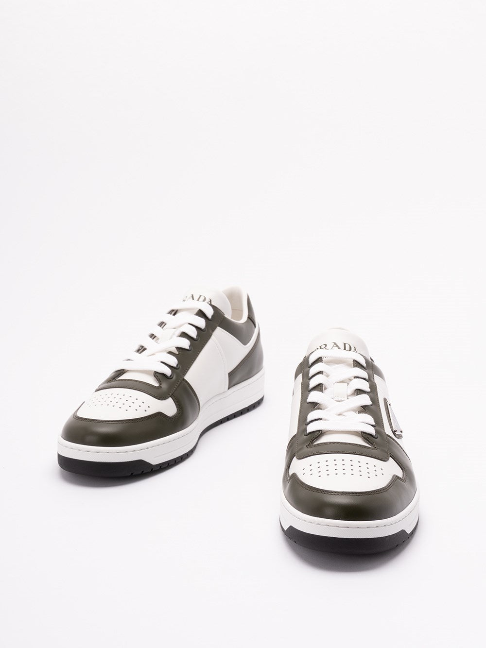 Prada Men `Downtown` Leather Sneakers