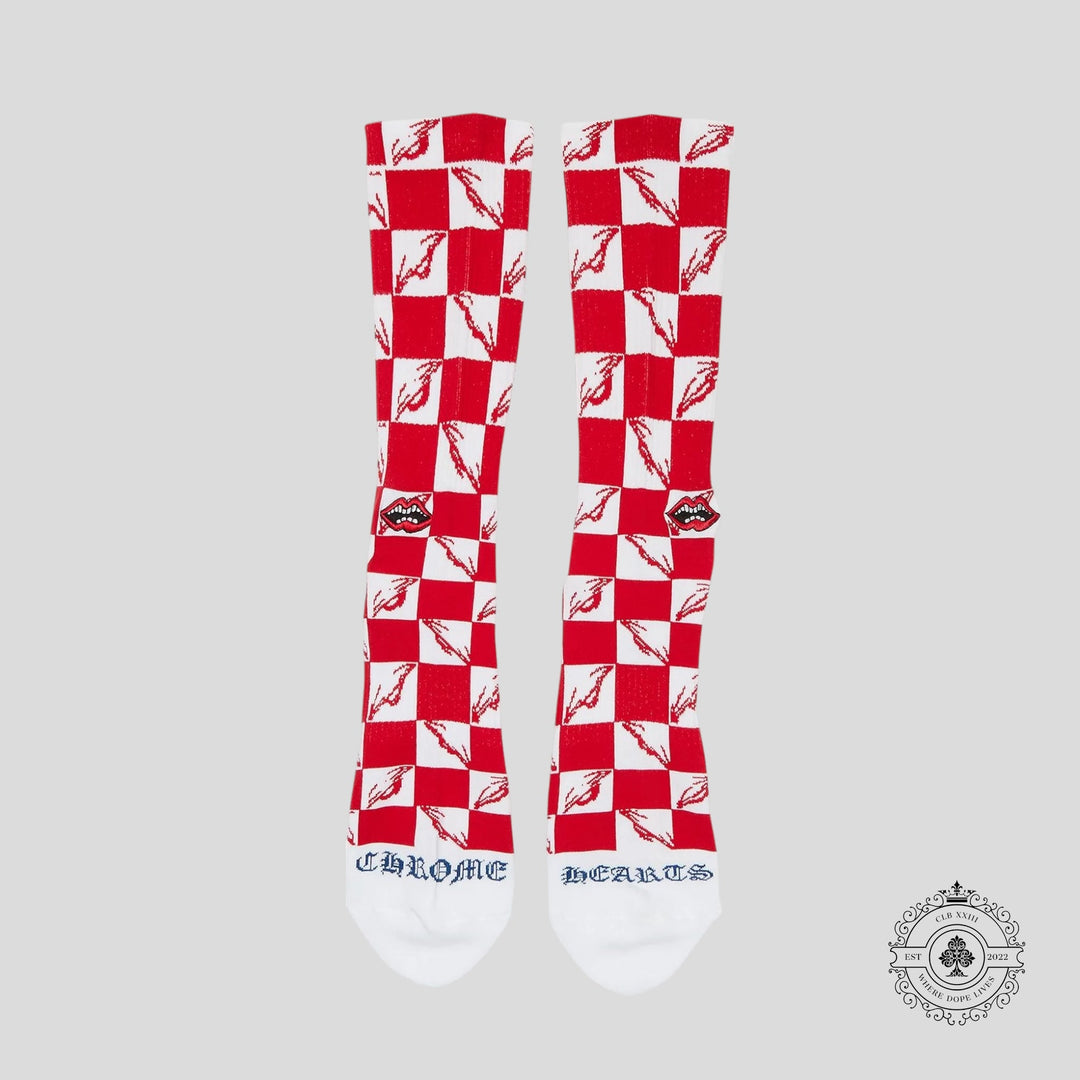 Chrome Hearts 99 Eyes Socks in Red