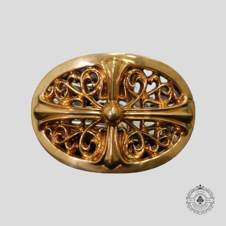 Chrome Hearts Bronze Oval Cross Belt Buckle