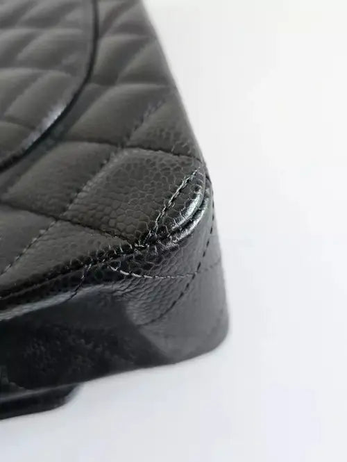 Preloved CHANEL classic quilted handbag front view Authentic CHANEL black leather flap bag CHANEL gold chain shoulder bag – preloved Vintage CHANEL logo clutch purse Secondhand CHANEL luxury tote with dust bag