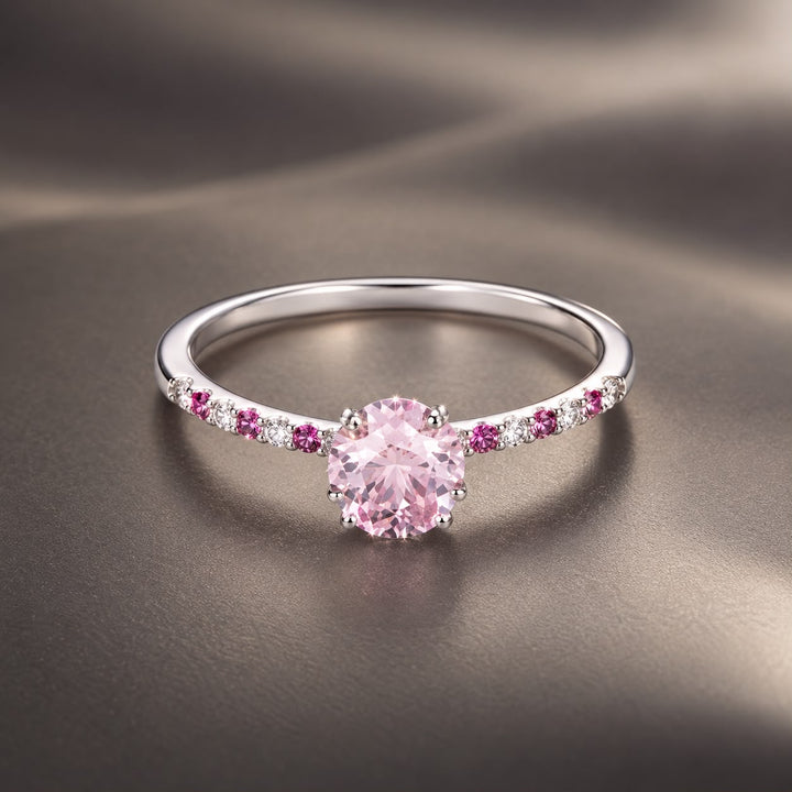 925 Sterling Silver White Gold Plated Pavé CZ 0.6cm Ring Size 6 for Women