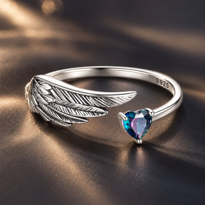 925 Sterling Silver Transparent Glass Ring for Women
