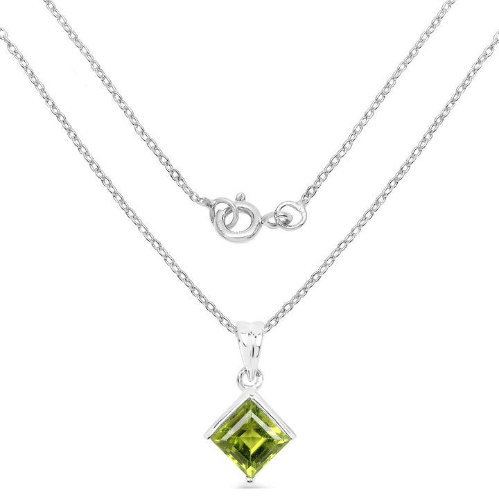 1.56 Carat Genuine Peridot .925 Sterling Silver Pendant