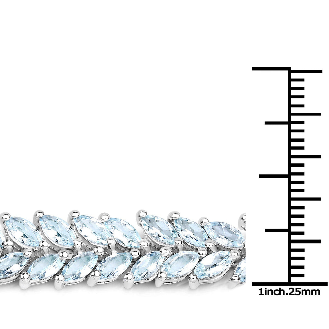 10.12 Carat Genuine Aquamarine .925 Sterling Silver Bracelet