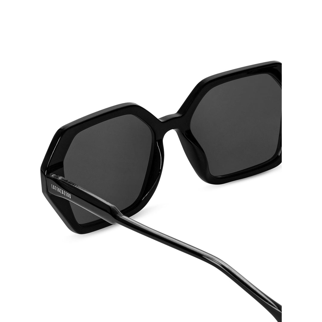 Black stylish Italian designed affordable sunglasses with UV protection.