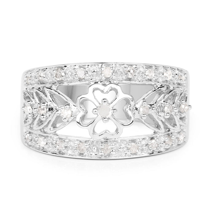 0.31 Carat Genuine White Diamond .925 Sterling Silver Ring