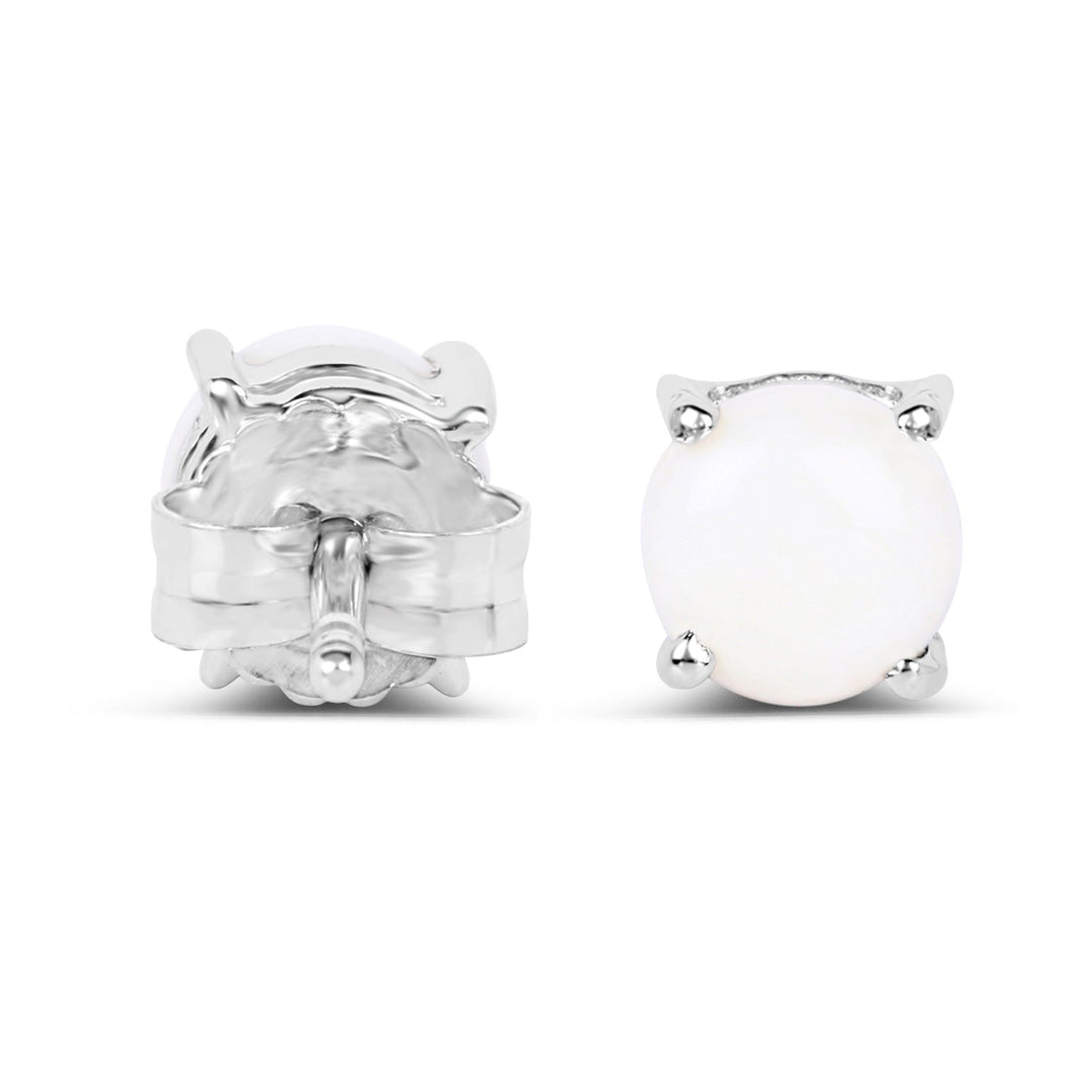 1.18 Carat Genuine Opal .925 Sterling Silver Earrings