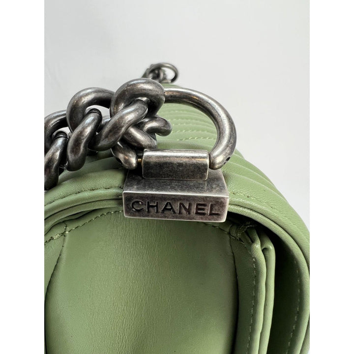 Chanel Medium Boy Flap light green calfskin bag – STORE 7994