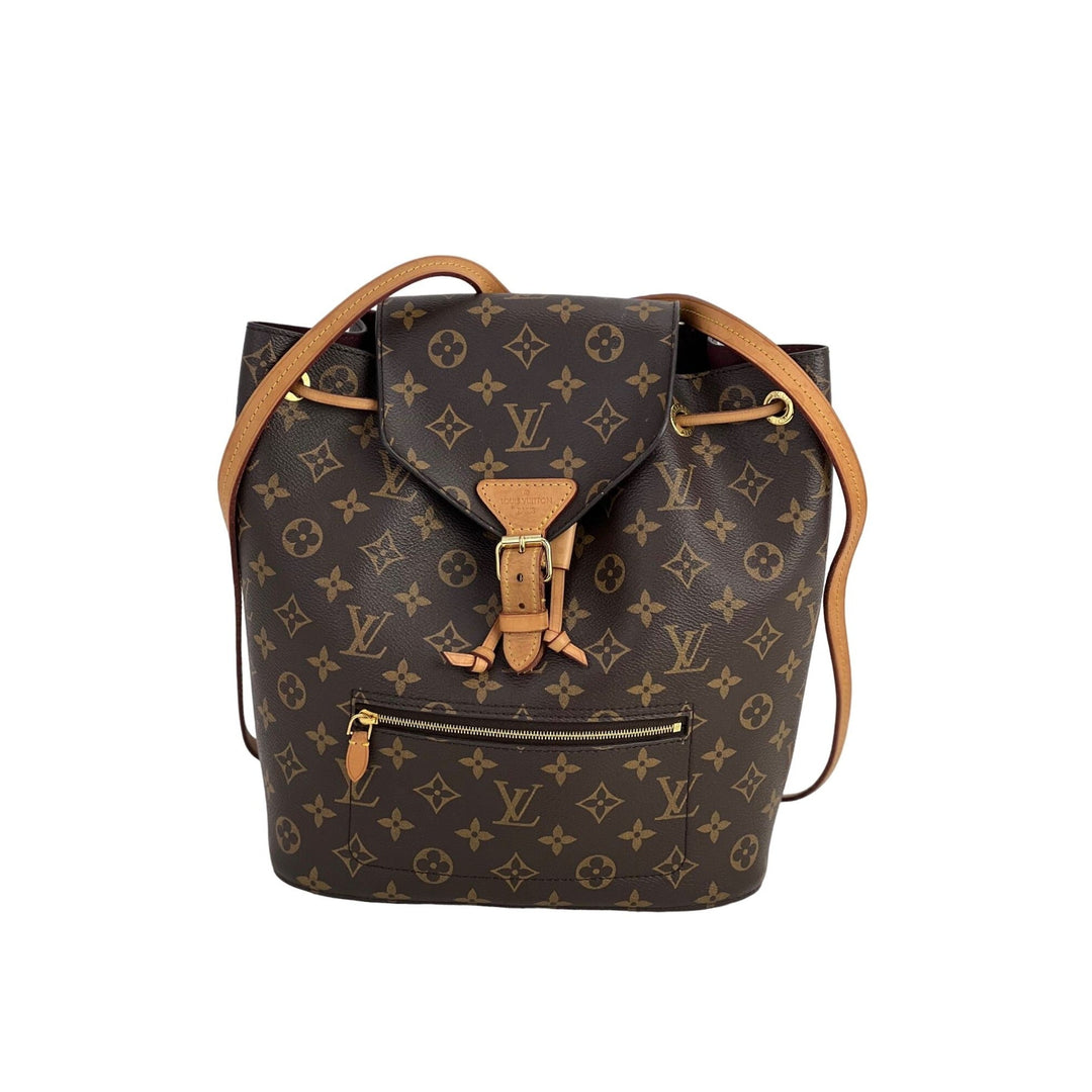 LOUIS VUITTON Montsouris NM Monogram Backpack, luxury bags, pre-owned, A/B rating, very good condition, zippered pocket, adjustable straps.