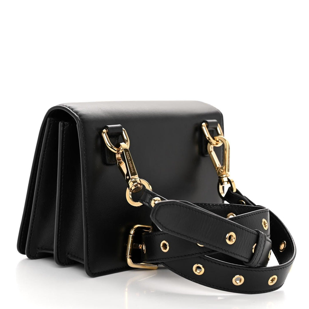 Dolce &amp; Gabbana Calfskin 3.5 Crossbody Bag Black