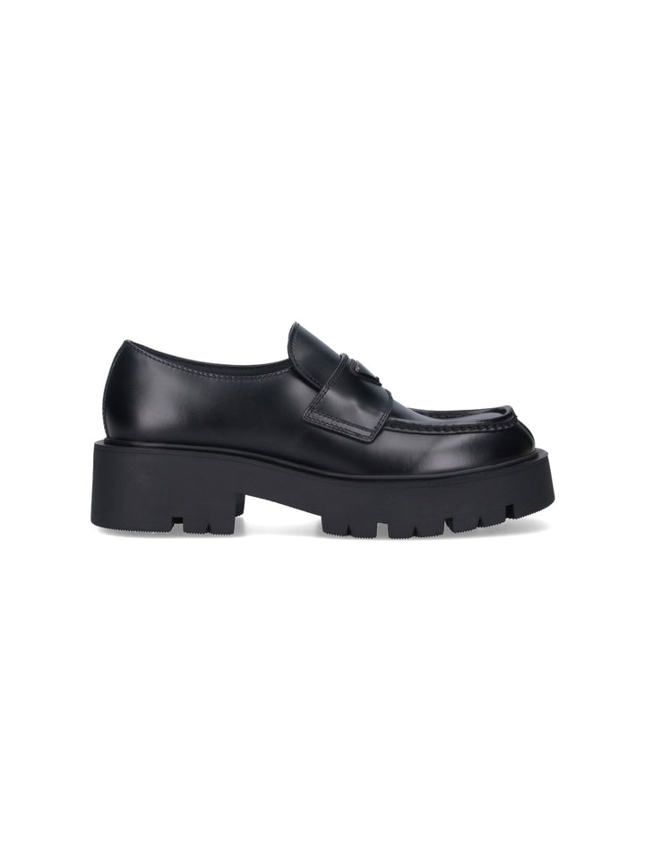 Prada Men Brushed Leather Loafers