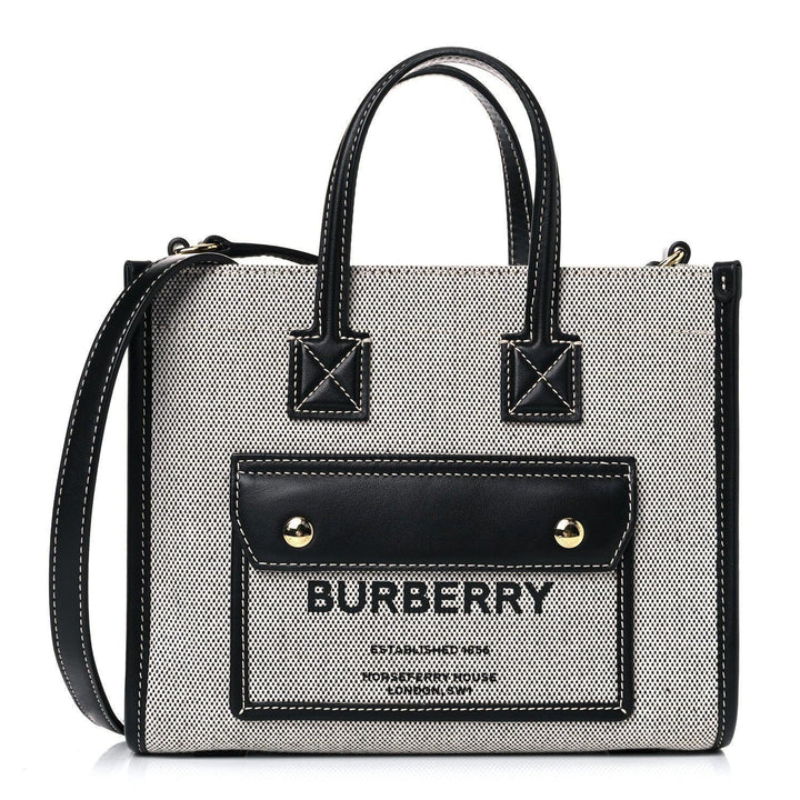 Burberry Canvas Smooth Calfskin Mini Two Tone Freya Tote