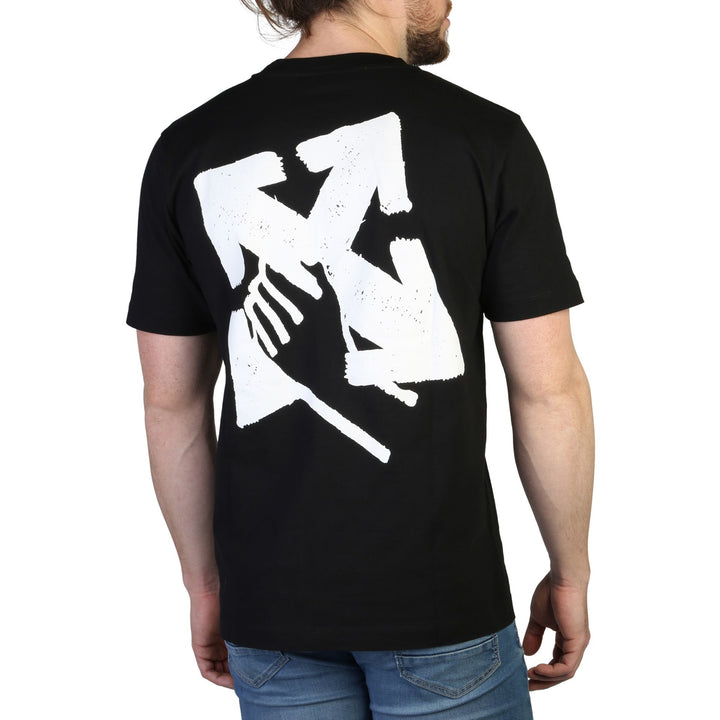 Off-White men's black T-shirts with front and rear logos