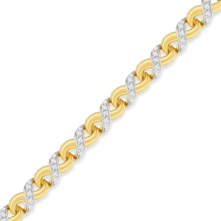 10K Yellow Gold 1 cttw Diamond Riviera Statement Pendant Necklace (J-K, I2-I3)