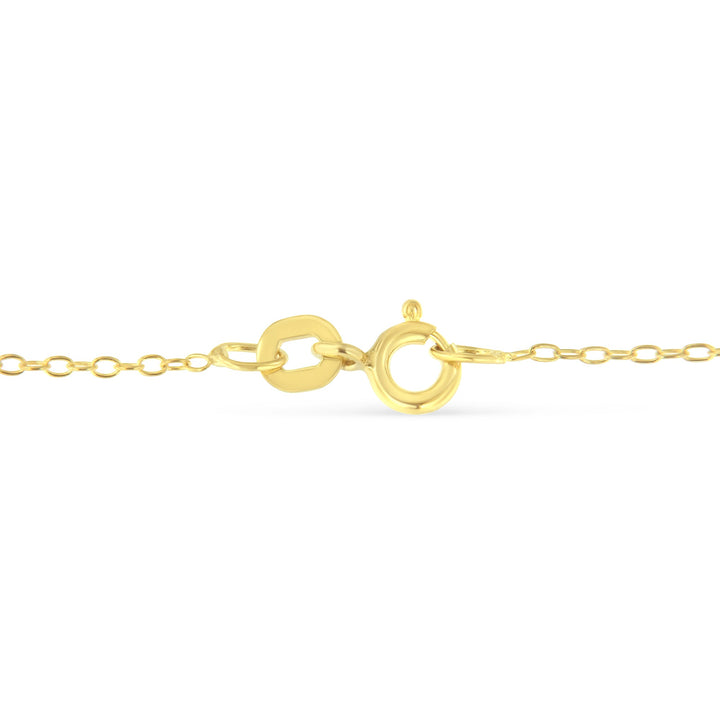 Yellow Color Plated Sterling Silver Diamond Station Necklace (1/2 cttw, K-L Color, I2-I3 Clarity)