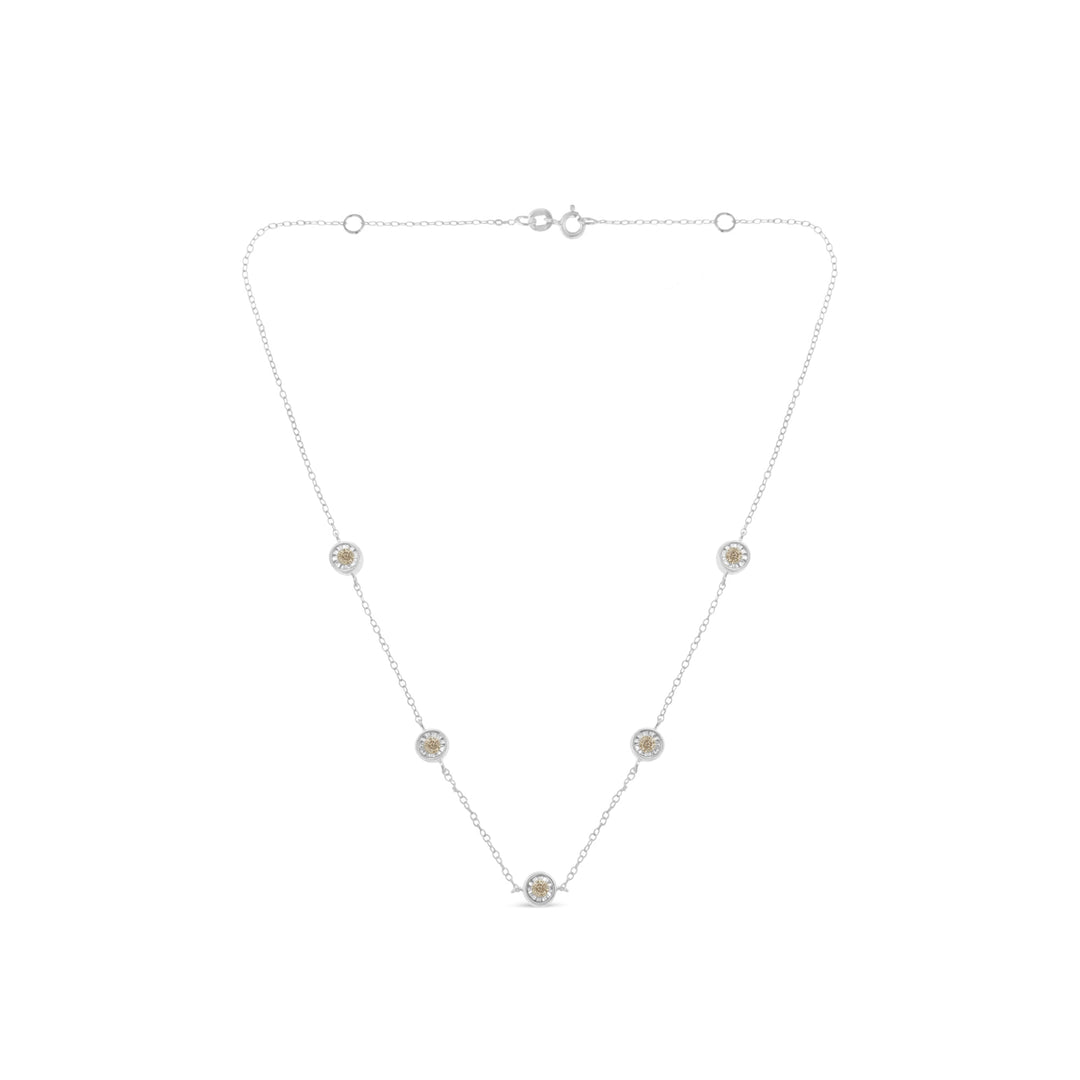 Sterling Silver Diamond Station Necklace (1/2 cttw, I-J Color, I1-I2 Clarity)