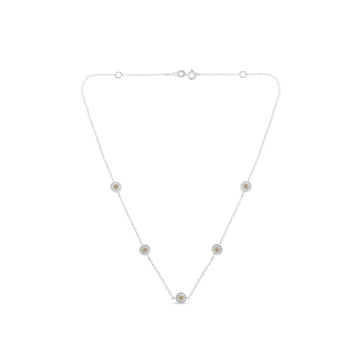 Sterling Silver Diamond Station Necklace (1/2 cttw, I-J Color, I1-I2 Clarity)