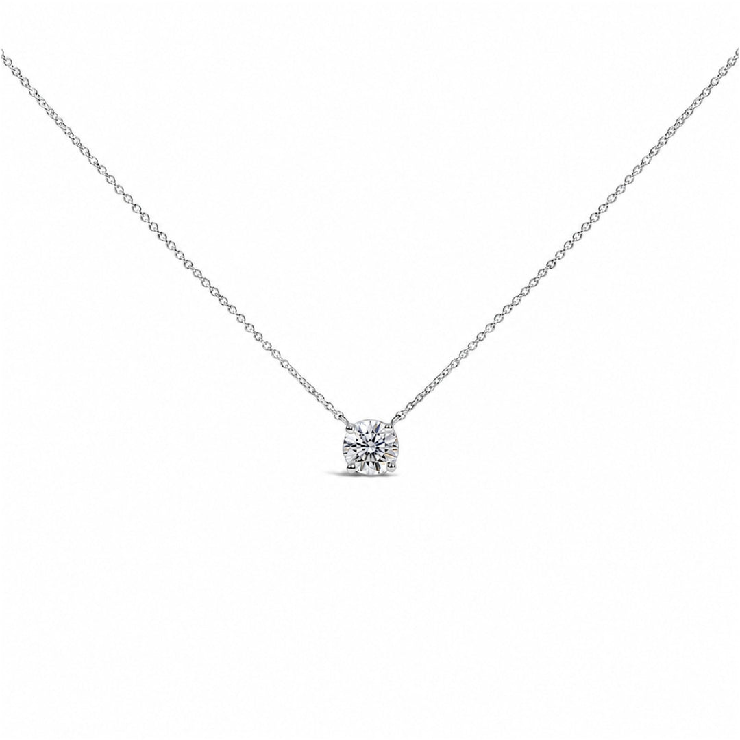14K White Gold 1.00 Cttw Lab Grown Diamond Solitaire Pendant
