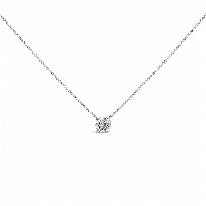 14K White Gold 1.00 Cttw Lab Grown Diamond Solitaire Pendant