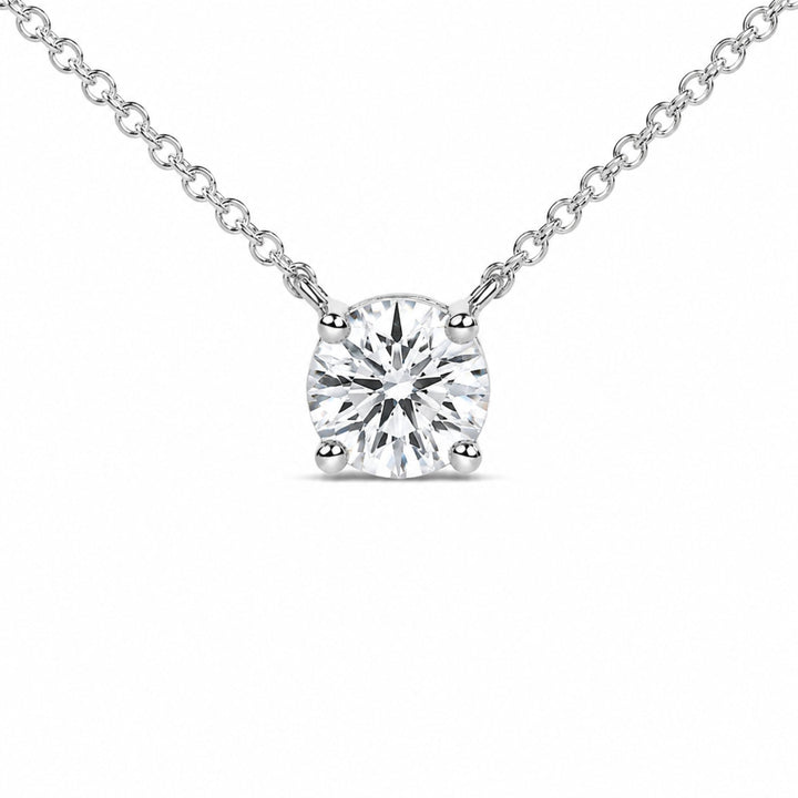 14K White Gold 1.00 Cttw Lab Grown Diamond Solitaire Pendant