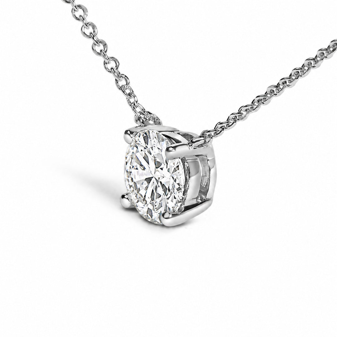 14K White Gold 1.00 Cttw Lab Grown Diamond Solitaire Pendant
