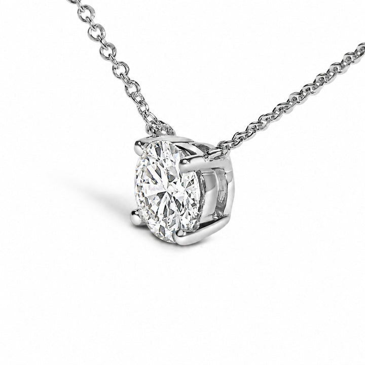 14K White Gold 1.00 Cttw Lab Grown Diamond Solitaire Pendant