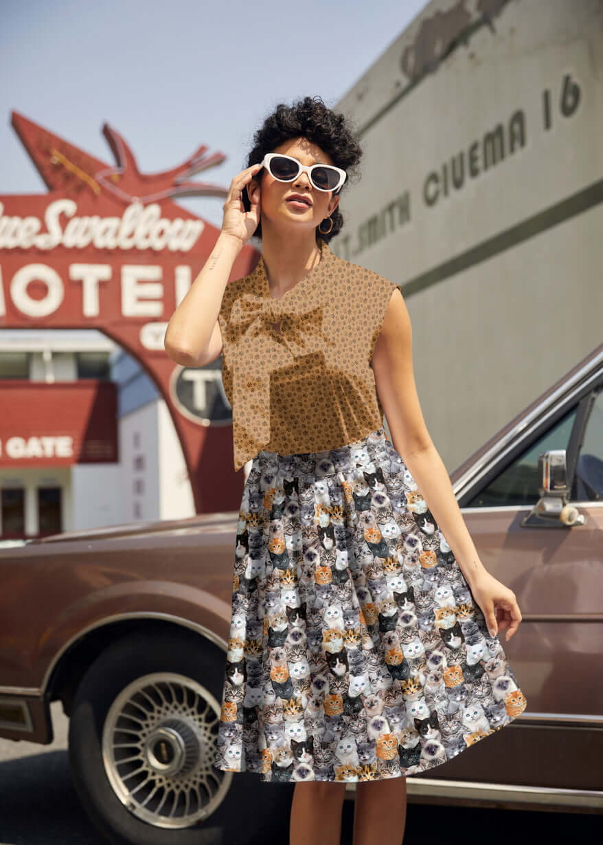 Realistic Cats A-line Skirt