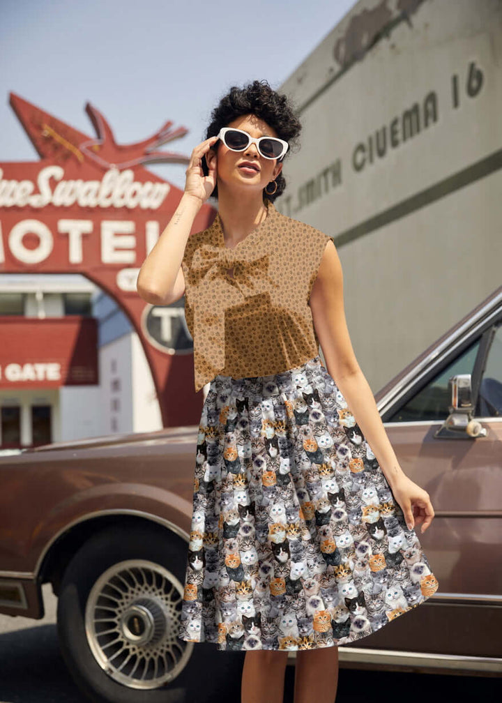 Realistic Cats A-line Skirt