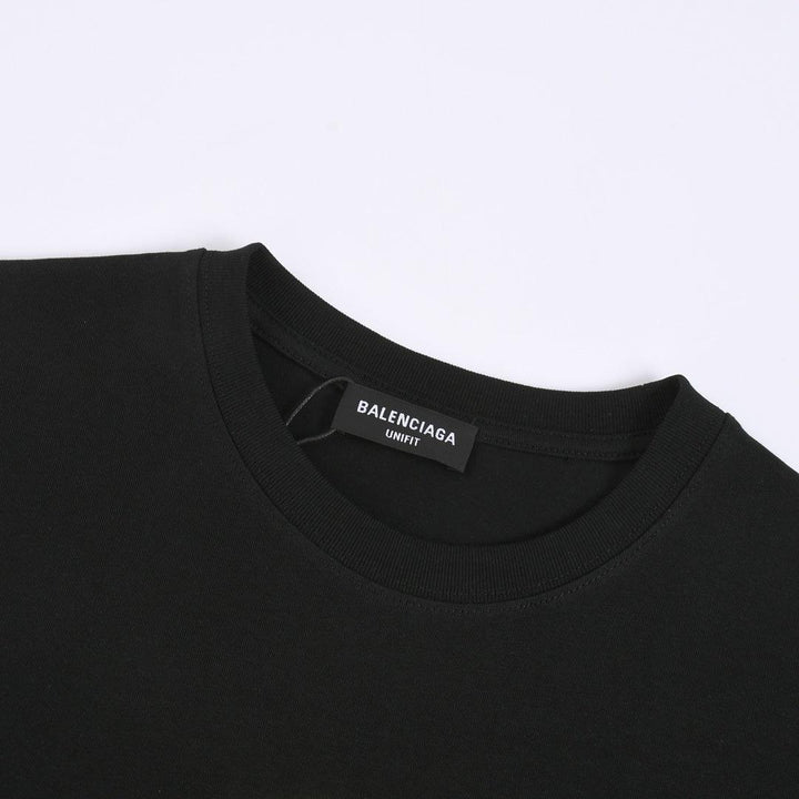 Balenciaga Black &amp; Green T-Shirt Without Collar
