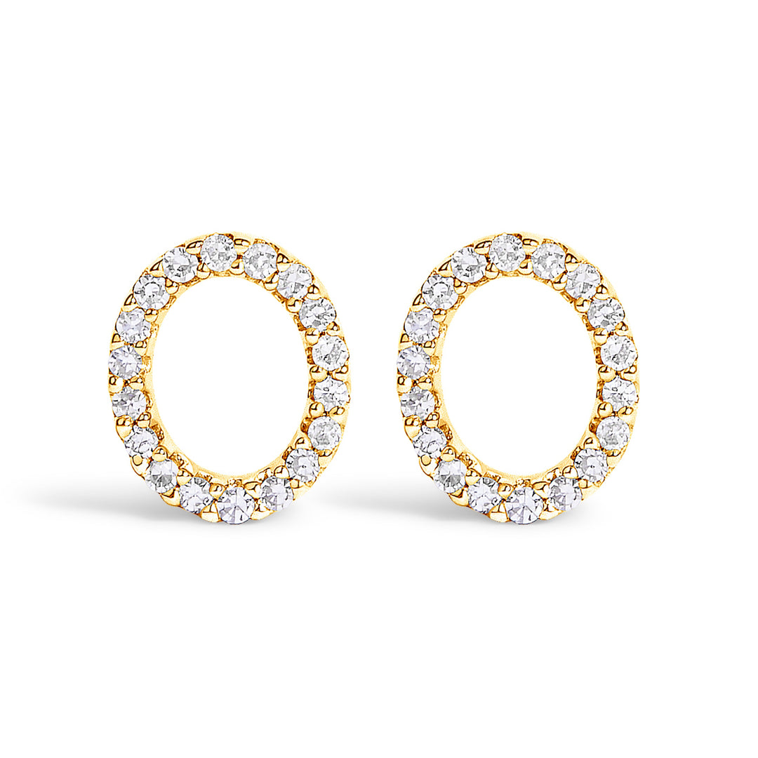 10K White Gold 1/10 Cttw Diamond Initial â€œAâ€ Stud Earring