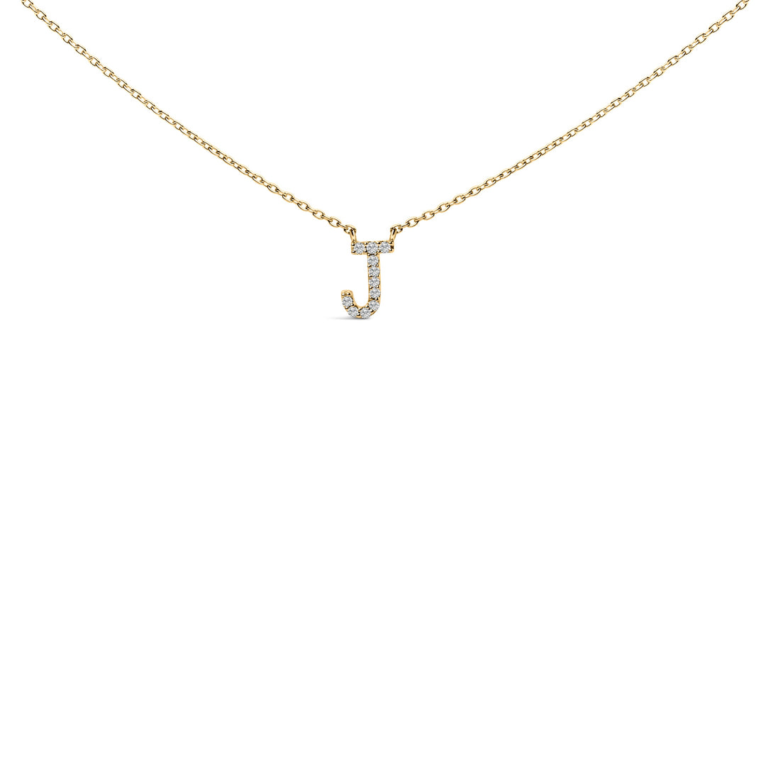 10K White Gold Diamond Accent "A" Block Initial Pendant Necklace