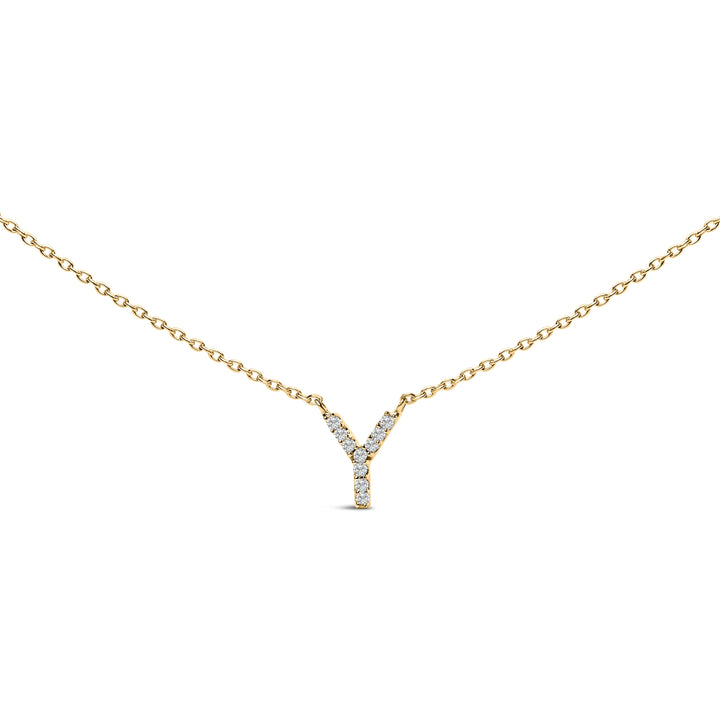 10K White Gold Diamond Accent "A" Block Initial Pendant Necklace