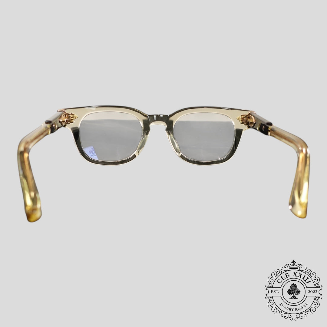 Chrome Hearts Jenna Tail Yea Glasses in Clear/Gold