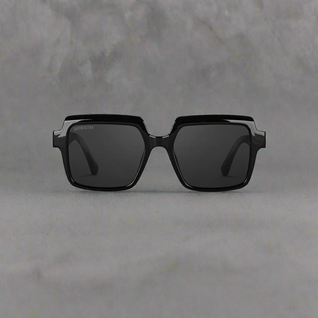 Black stylish Italian designed affordable sunglasses with UV protection.