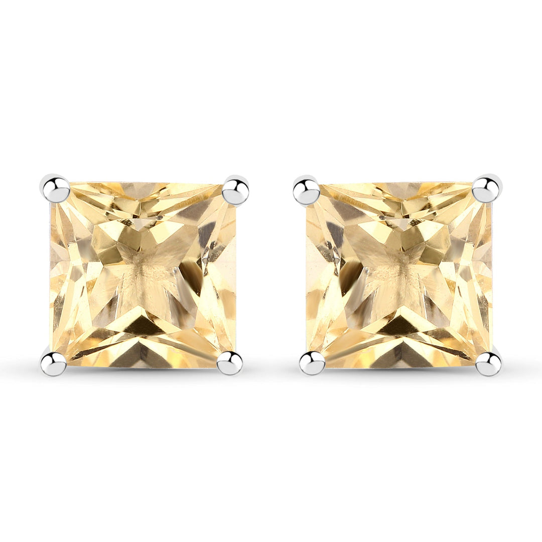 3.06 Carat Genuine Citrine .925 Sterling Silver Earrings