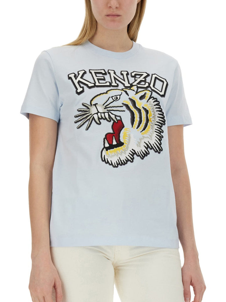 Kenzo Women T-Shirt With Tiger Embroidery