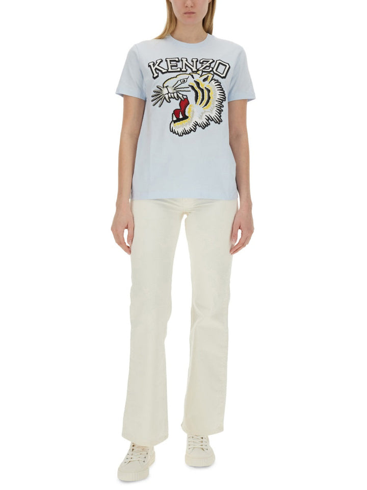 Kenzo Women T-Shirt With Tiger Embroidery